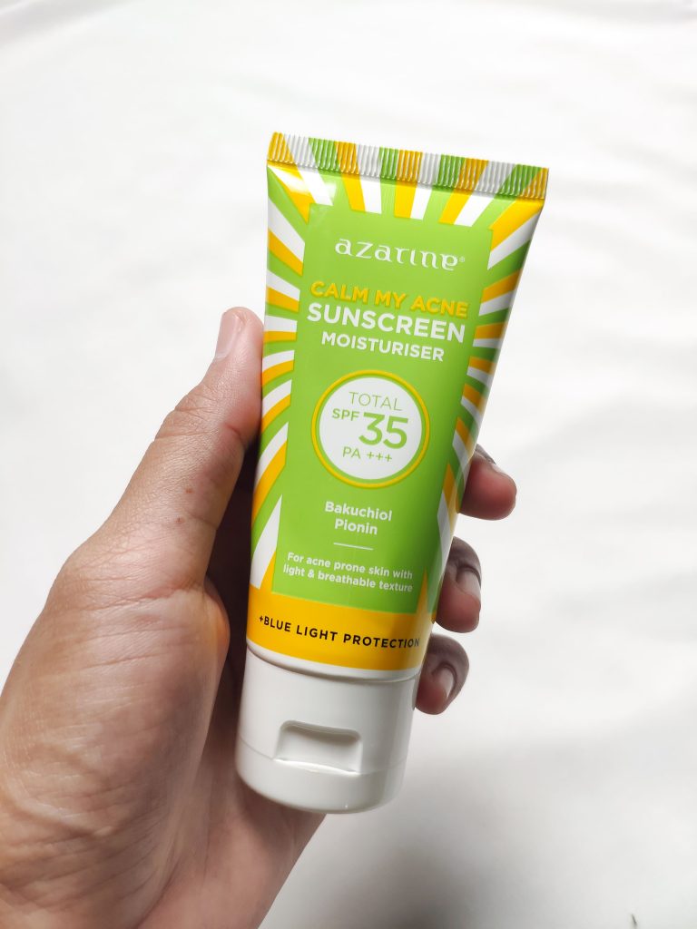 Review Azarine Calm My Acne Sunscreen Moisturizer SPF 35 PA +++ Untuk